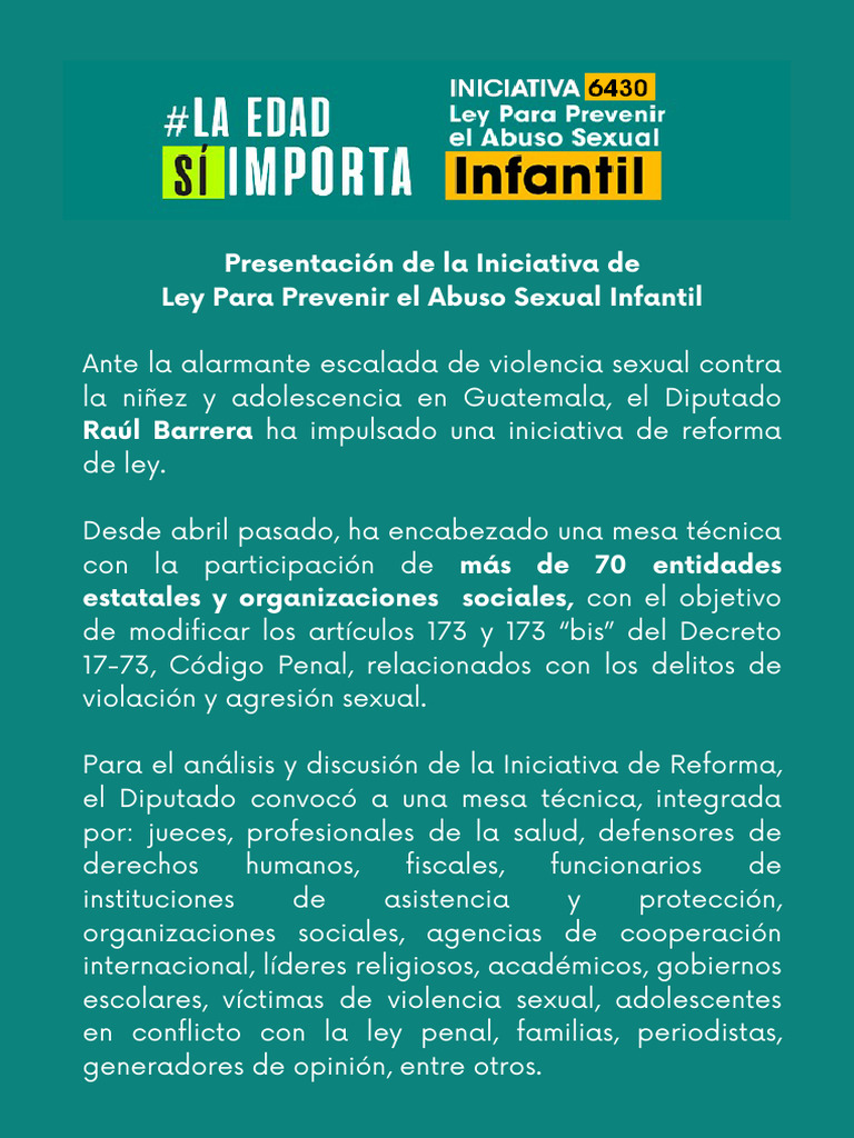 Iniciativa 6430 Ley para Prevenir El Abuso Sexual | PDF
