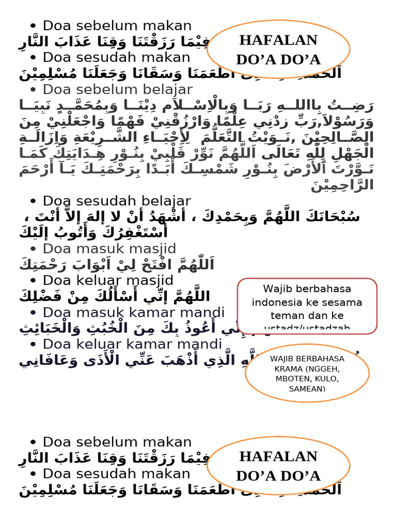 Doa Sebelum Makan | PDF
