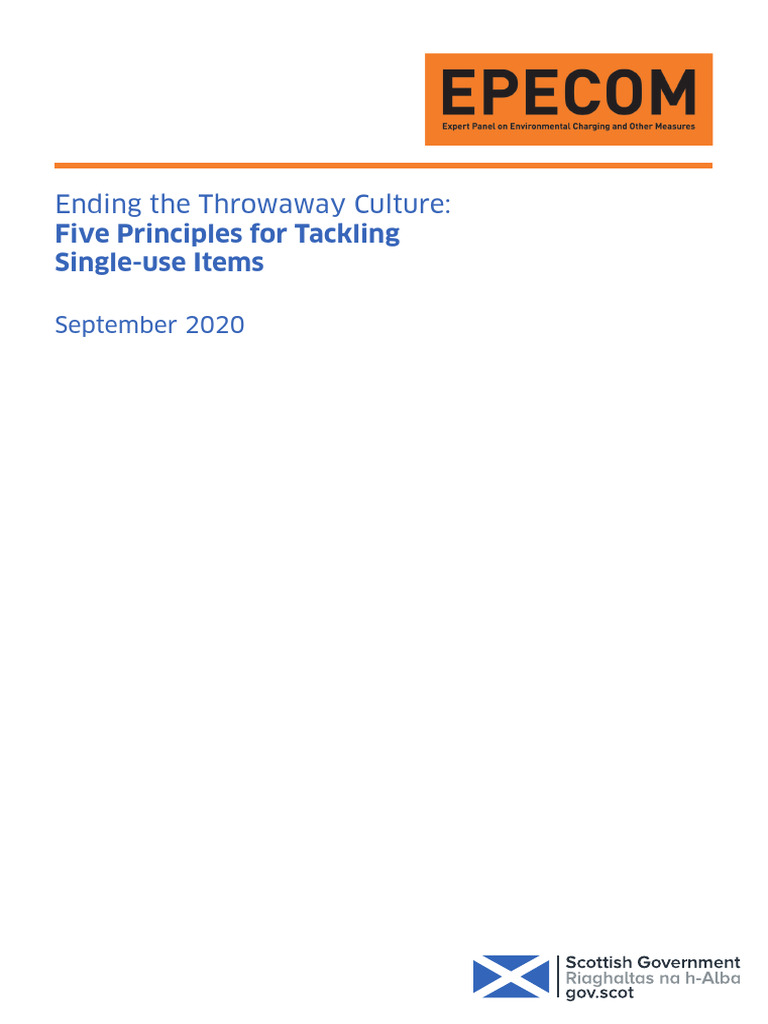 Ending Throwaway Culture Five Principles Tackling Single Use Items | PDF