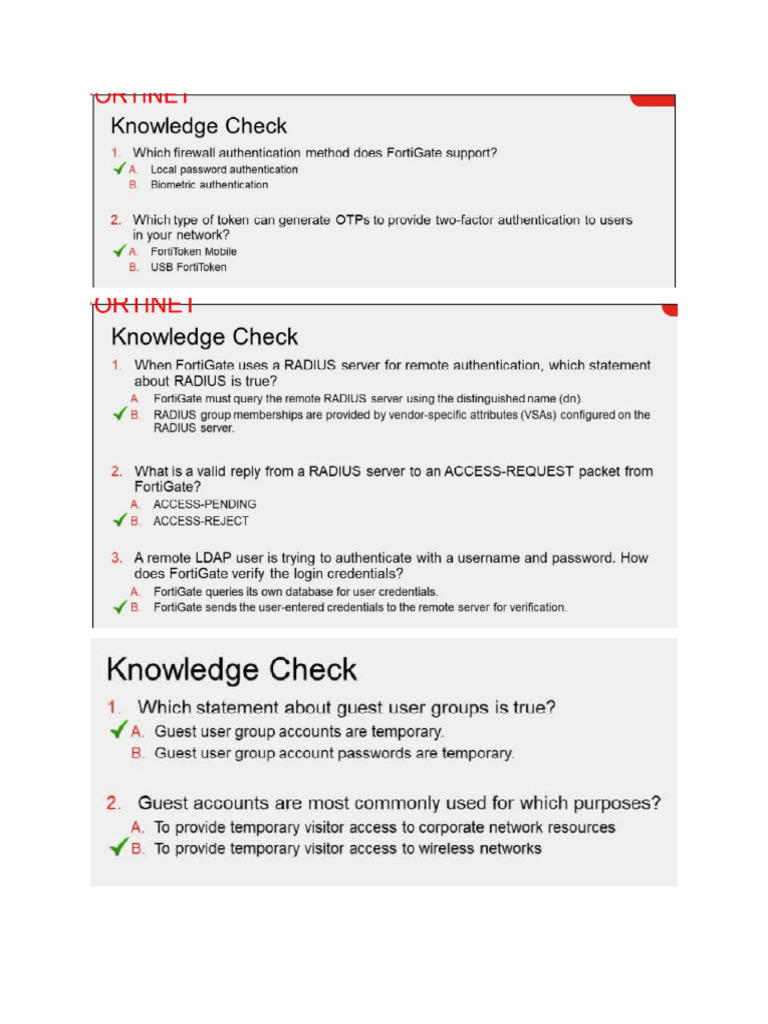 Knowledge Checks 1 NSE4 PDF