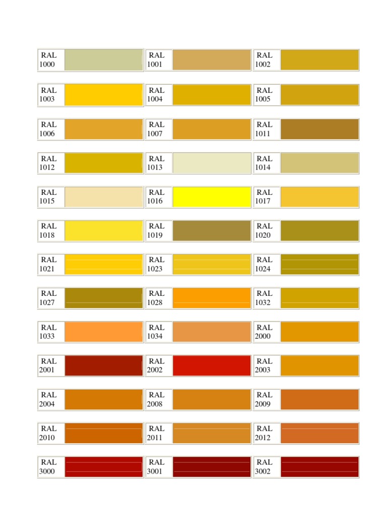 Catálogo Completo de Cores RAL | PDF | Negócios | Casa e Jardim