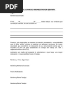 Carta de Amonestacion Laboral