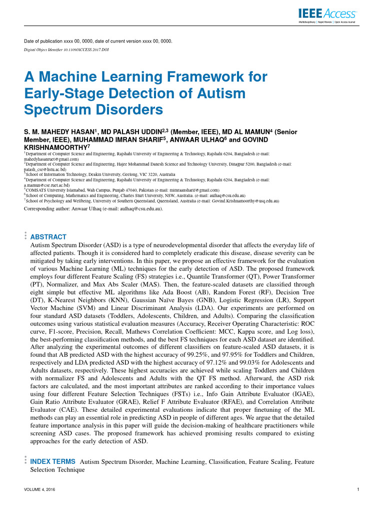 A Machine Learning Framework For Early-Stage Detec | PDF