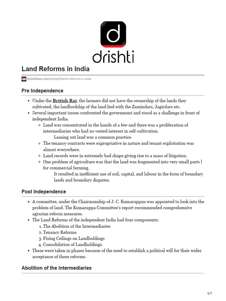 Land Reforms | PDF