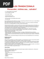 Analiza Tranzactionala - Persecutor, Victima Sau... Salvator!