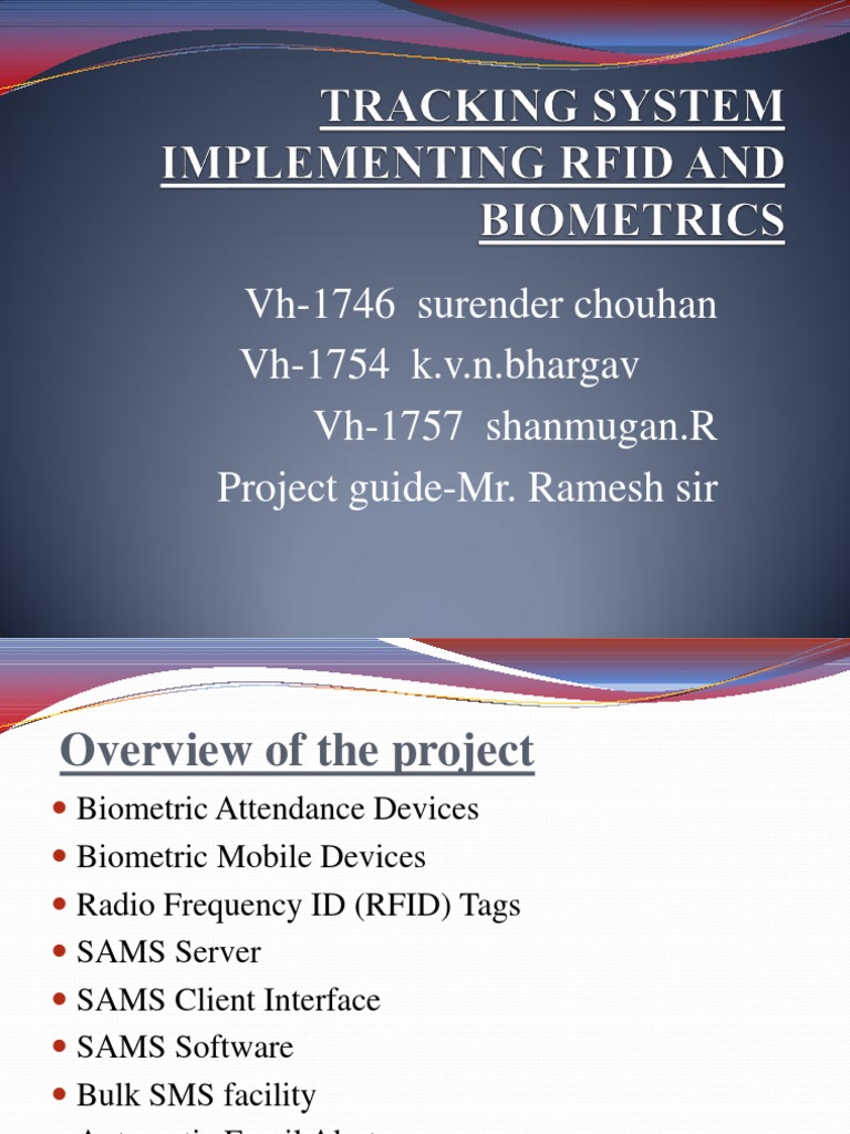 Tracking System Implementing Rfid and Bio Metrics | PDF | Radio ...