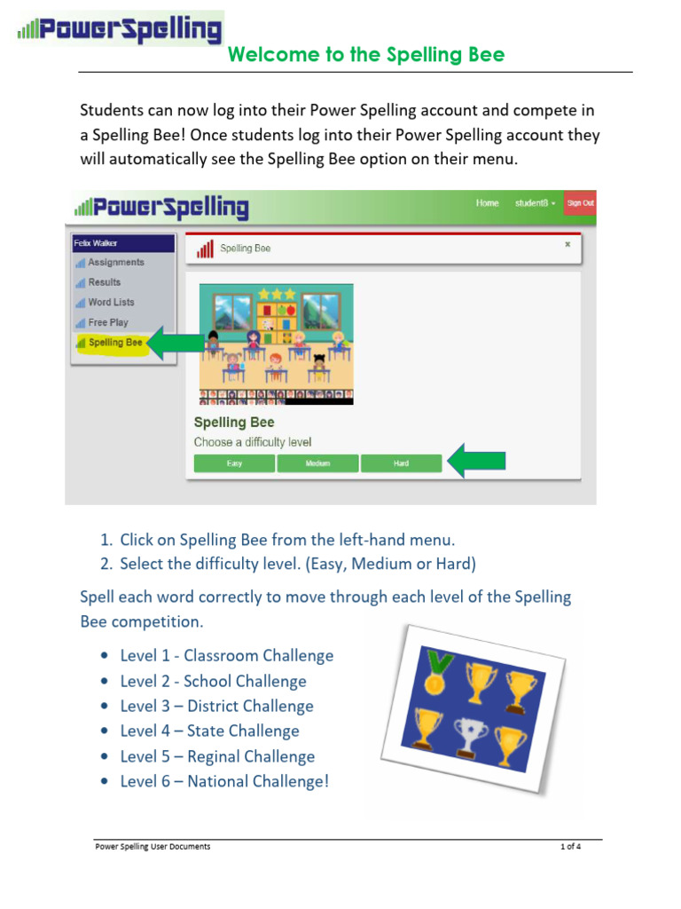 Spelling Bee Guide for Students | PDF | Spelling | Cooking, Food & Wine