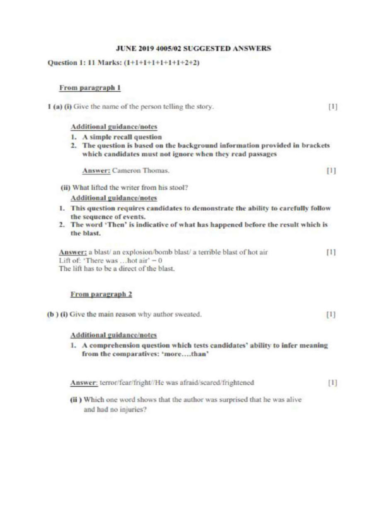O-Levels English Language 2019 Answers | PDF