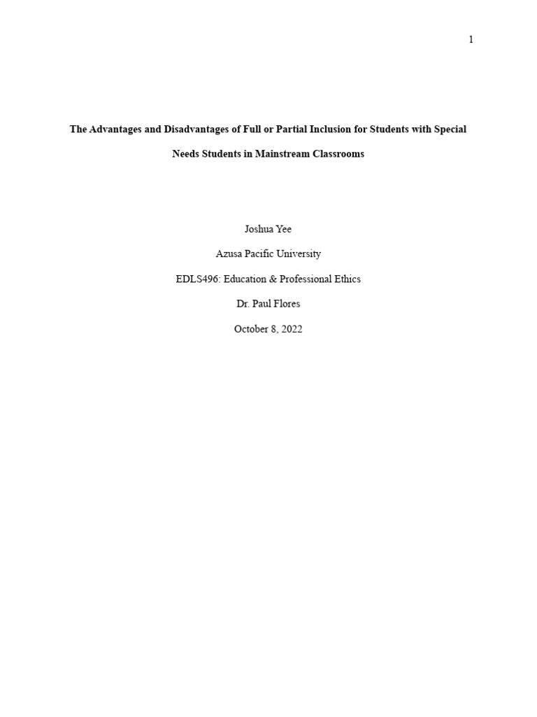 Inclusion Strategies for Special Needs Students | PDF | Inclusion ...