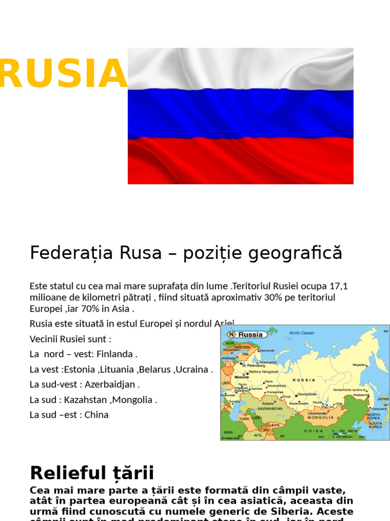 Rusia - Geografie Copie Terminat | PDF