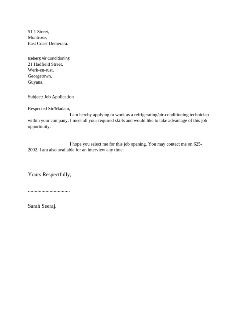 Sachin Seeraj-Job Application | PDF