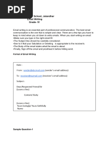 Email Writing (Grade 6)