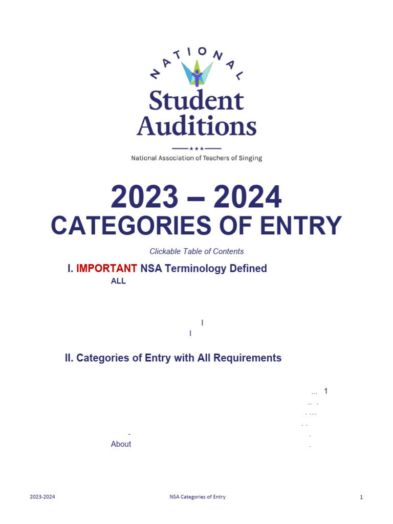 9-19-23 NSA Categories of Entry | PDF