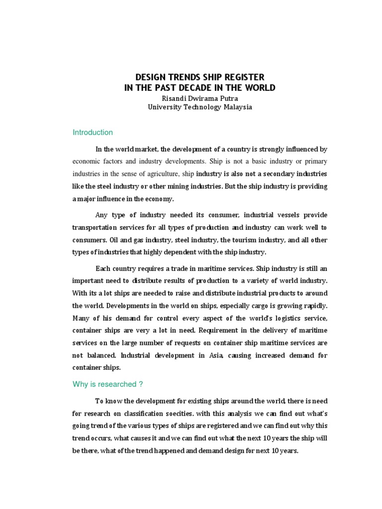 Design Trends Ship Register | PDF | Containerization | Ships