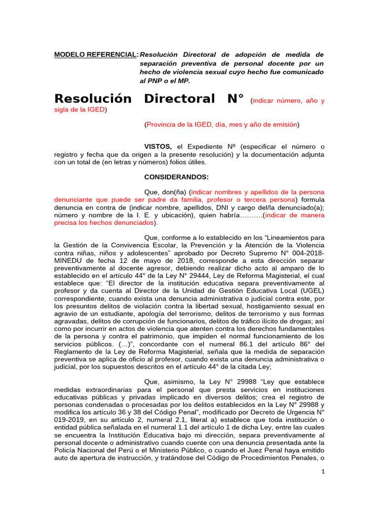 Formato de RD Docentes | PDF