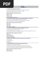 Biology Cell MCQ