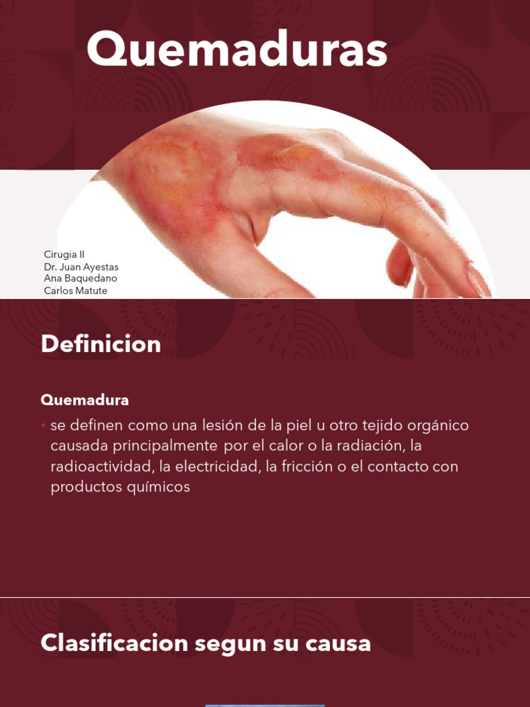 Clasificación y manejo de quemaduras | PDF | Quemar | Herida