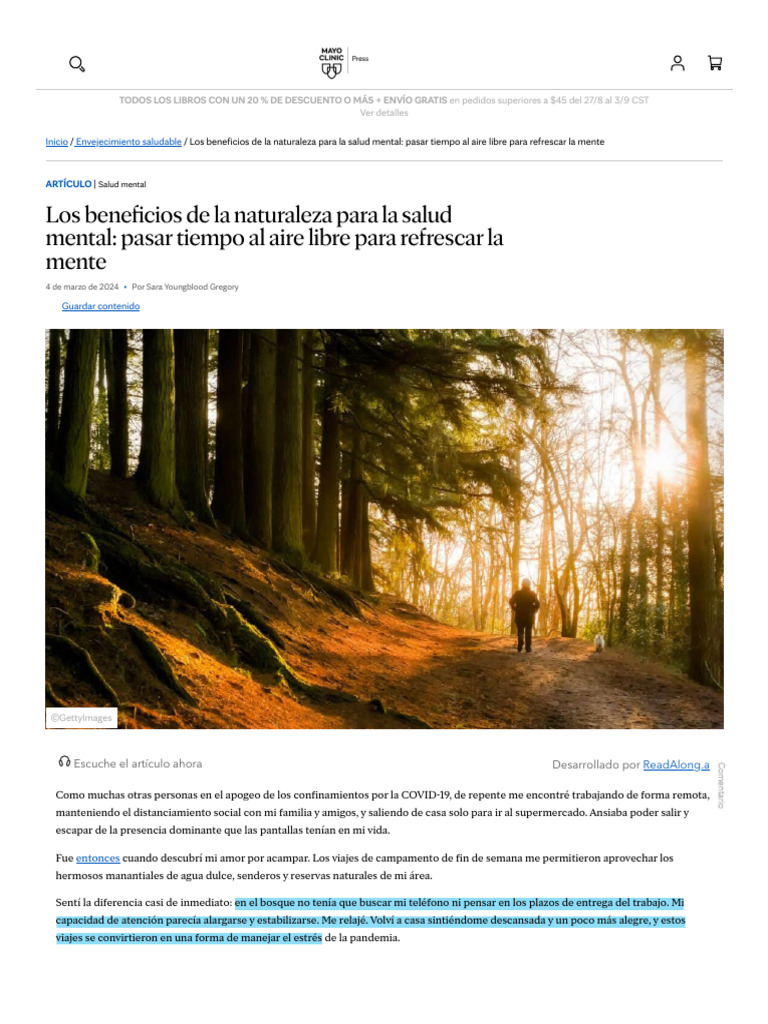 Los Beneficios de La Naturaleza para La Salud Mental - Pasar Tiempo Al ...