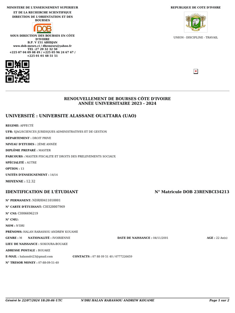 Demande N'DRI | PDF