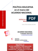 LA POLÍTICA EDUCATIVA EN MARCO DEL ACUERDO NACIONAL
