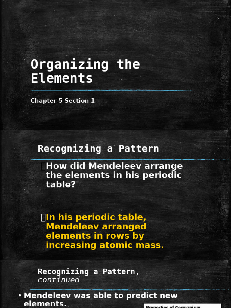 Ch5-1 Organizing The Elements | PDF