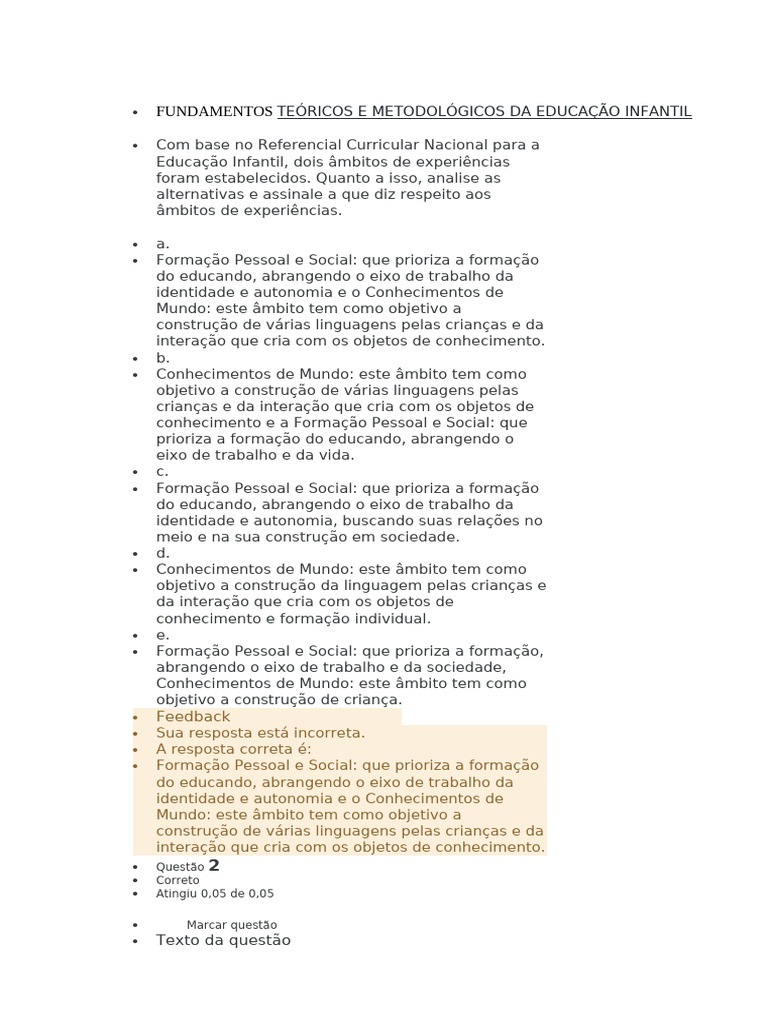 Fundamentos Teóricos e Metodológicos Da Educação Infantil | PDF | Pré ...