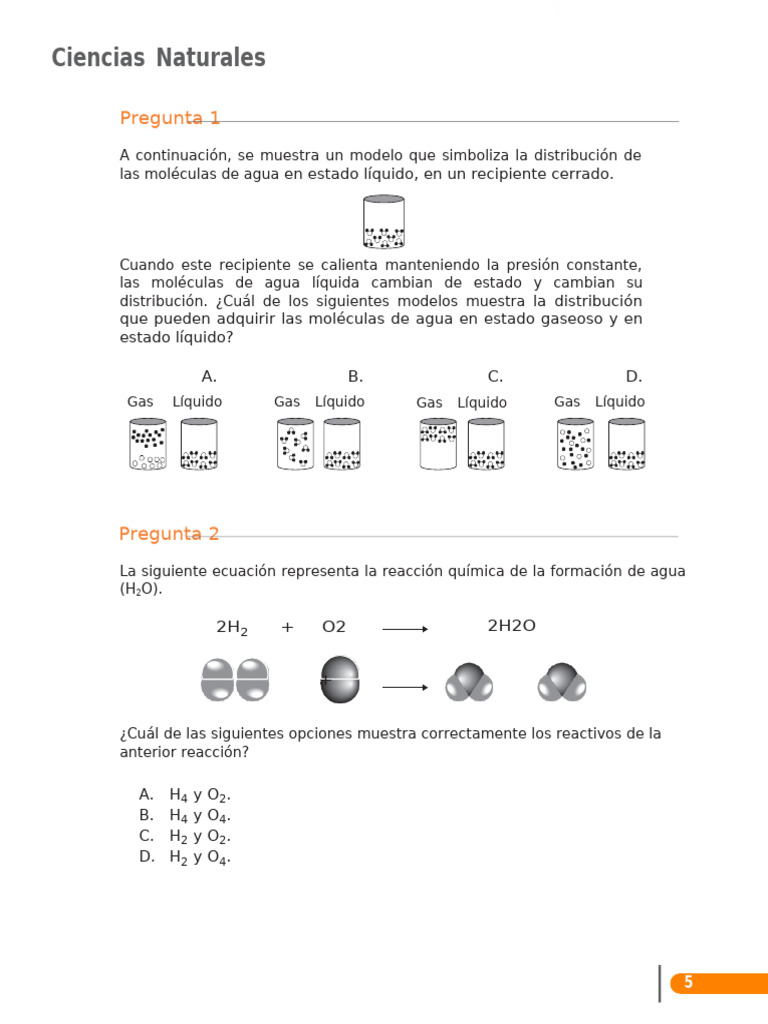 Cuadernillo de Preguntas Ciencias Naturales Saber 11 2021 | PDF