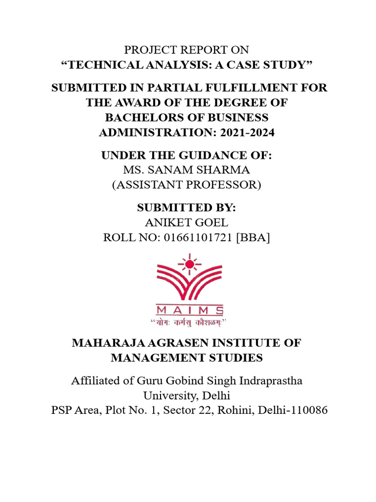 Minor Project On Technical Analysis A Case Study | PDF