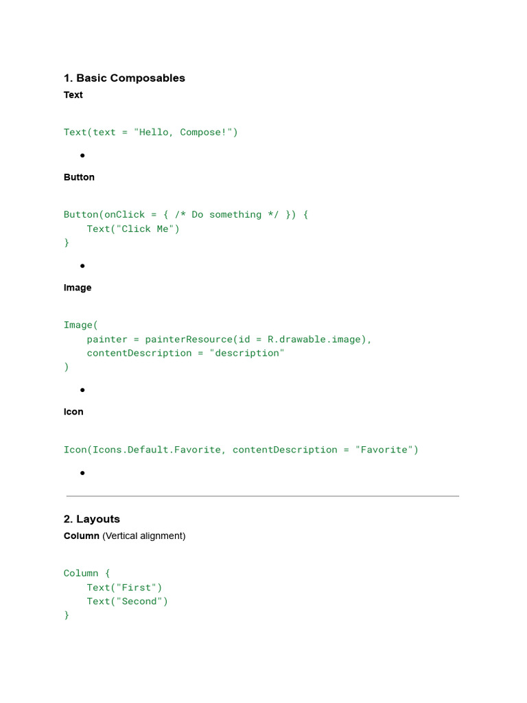 Most important things to remember from jetpack compose pdf
