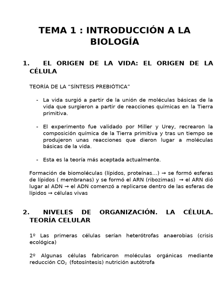 Tema 1 Bio Res | PDF