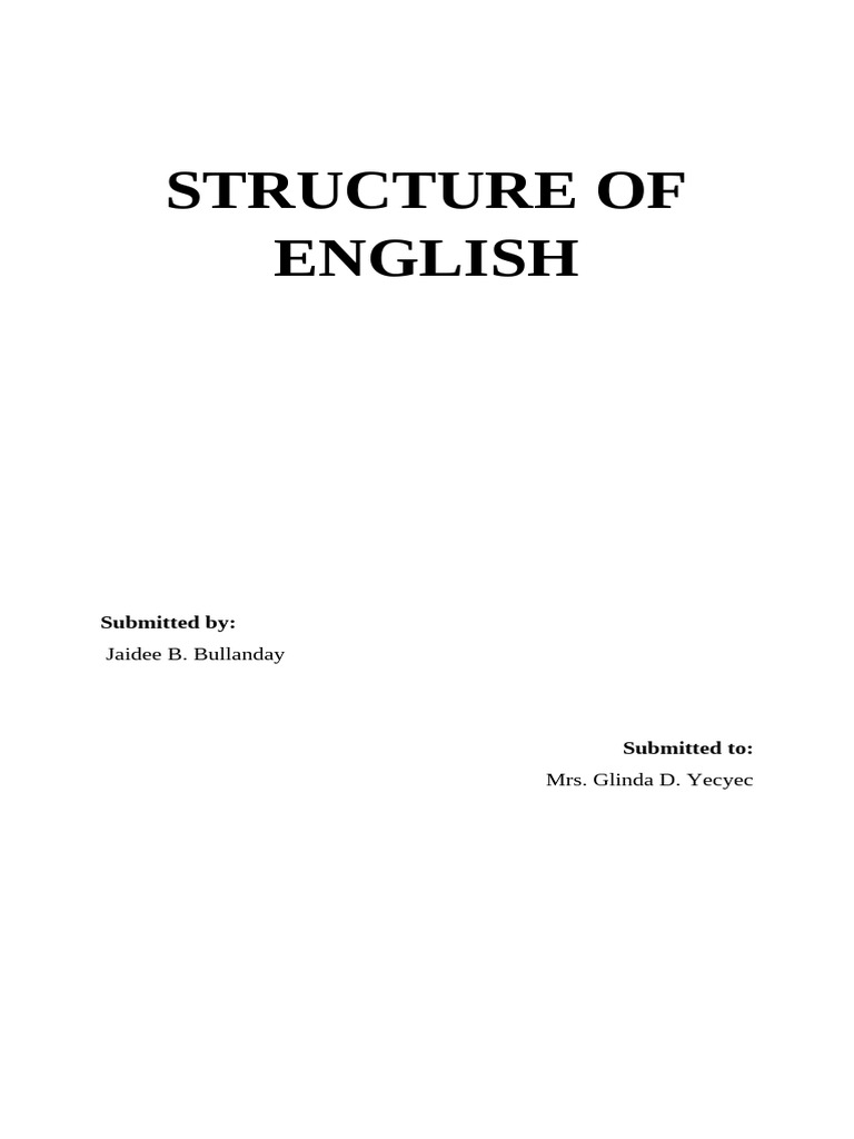 Structure of English 1.0 | PDF