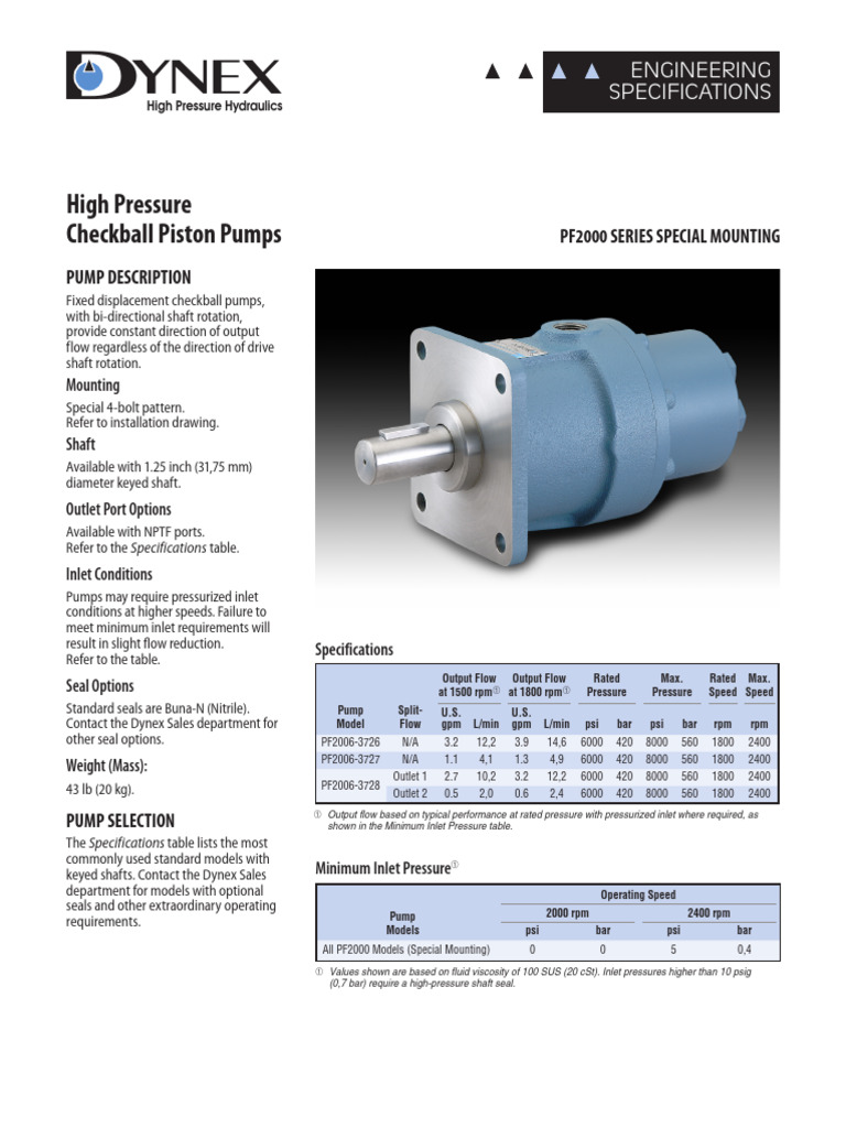 Dynex PF2000 Special Mounting Specs | PDF