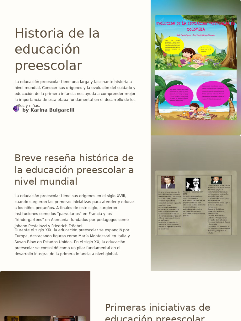 Historia de la Educación Preescolar | PDF | Educación de la primera ...