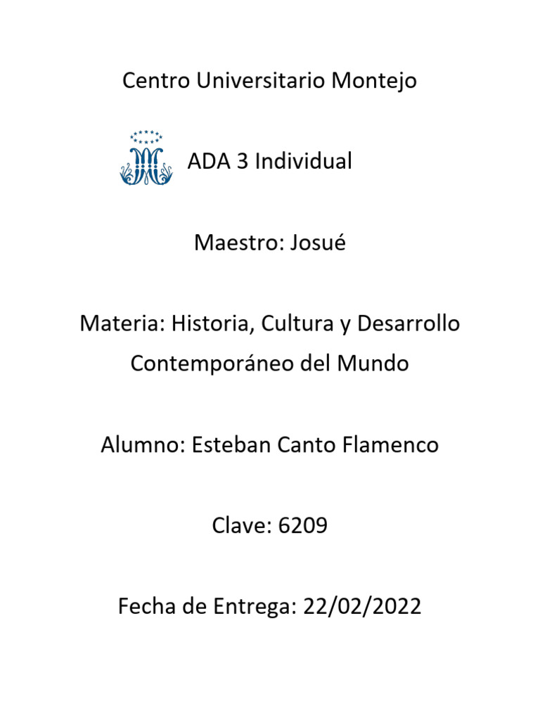 ADA 3 - Esteban - Canto | PDF