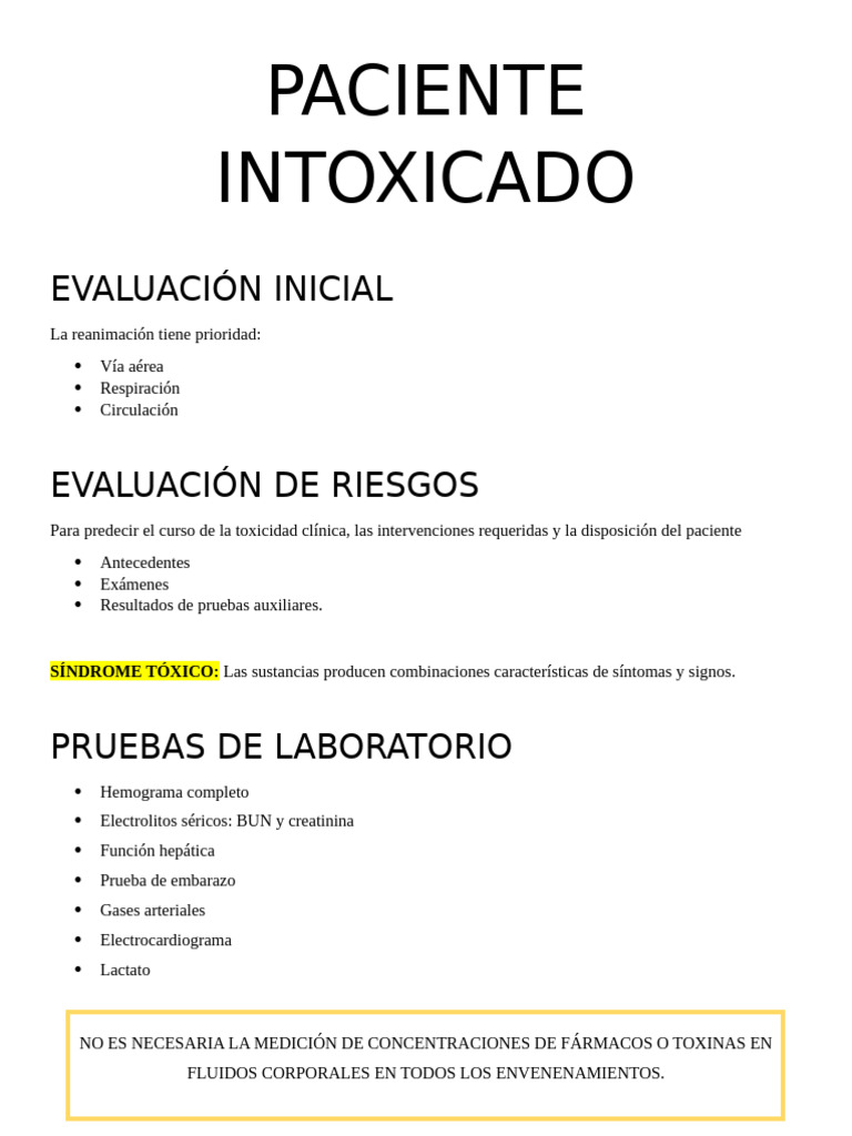 Paciente Intoxicado | PDF