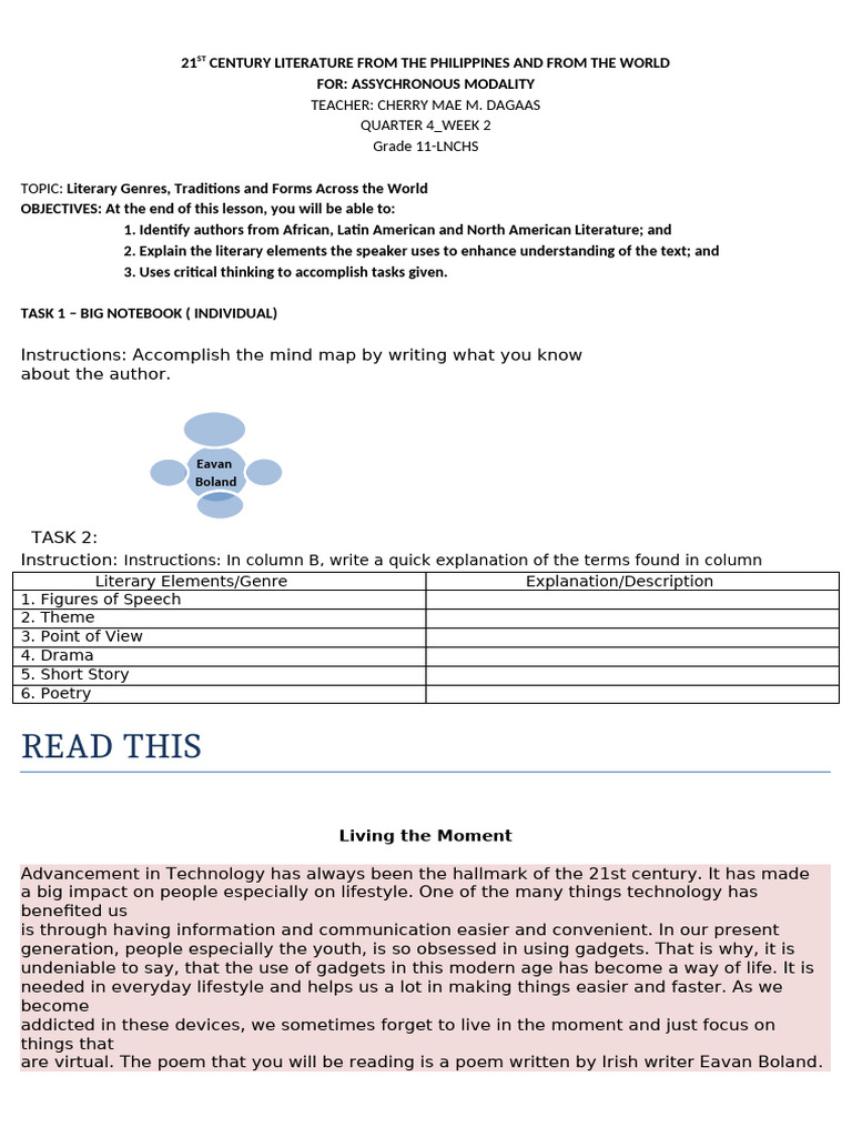 Q4 W2 Asynchronous-Material 21ST | PDF