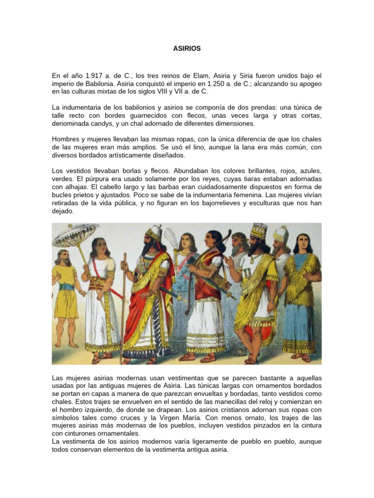 Los Asirios y Egipcios | PDF | Ropa | Asiria