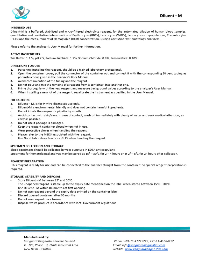 Diluent-M IFU | PDF