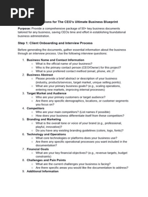 The CEO’s Ultimate Business Blueprint