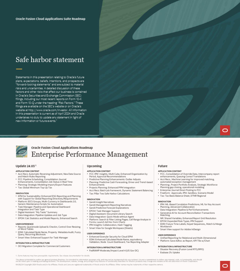 Oracle EPM Release Notes Overview | PDF | Oracle Corporation | Computers