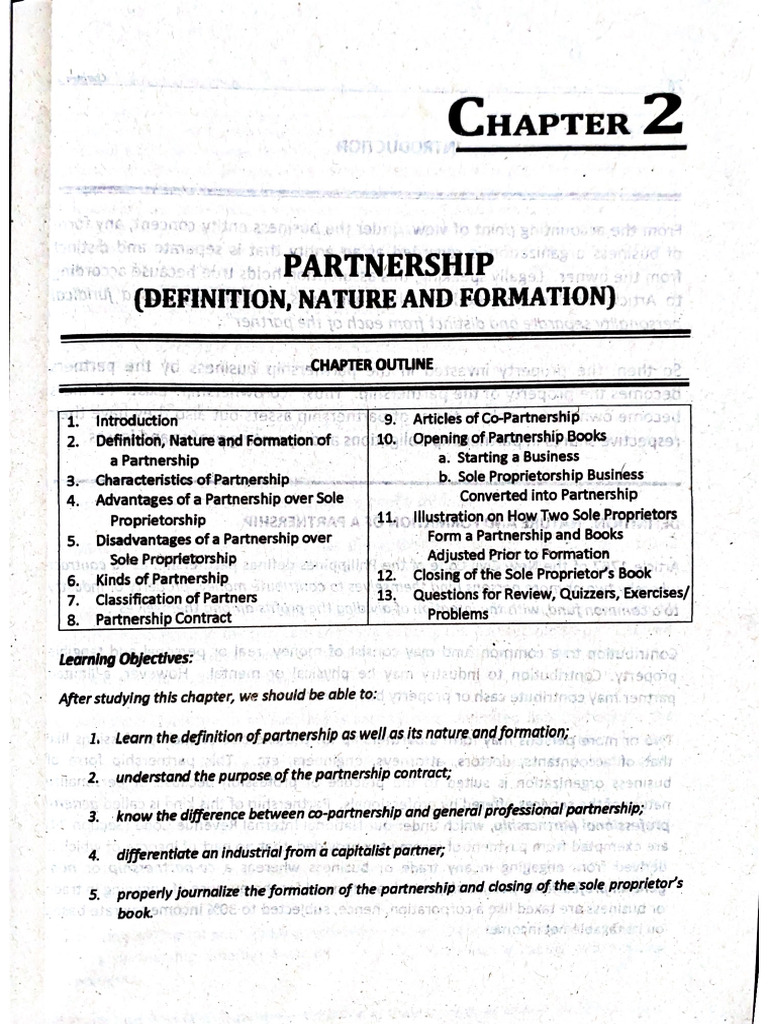 Partnership Formation Chapter 2 | PDF