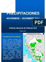 Resumen Precipitaciones Pluviales NOV-DIC 2011