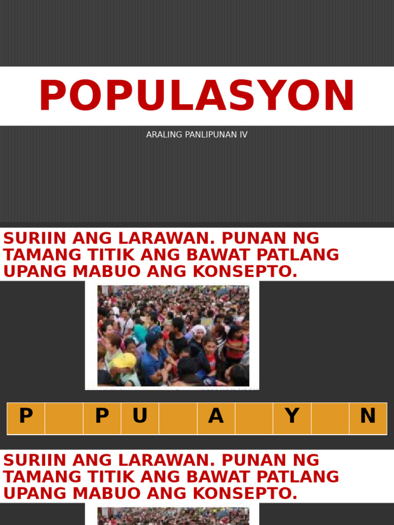 Populasyon Aral Pan Week 6 | PDF