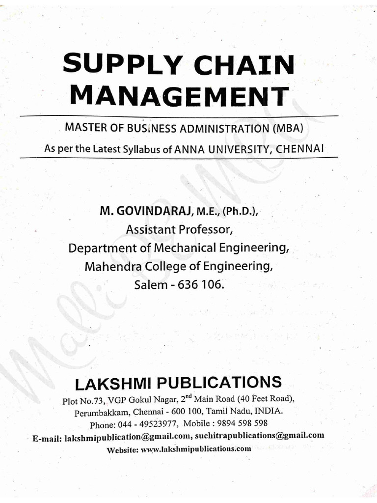 Ba4021 supply chain management full book pdf