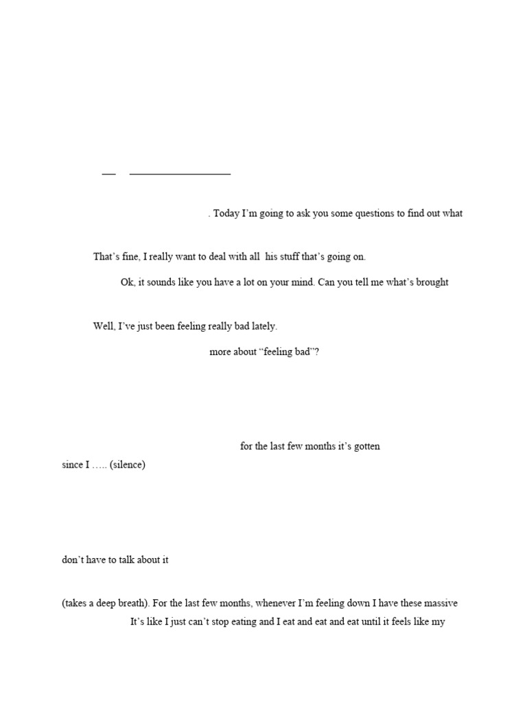 Example of A Clinical Interview Transcript | PDF | Mental Health ...