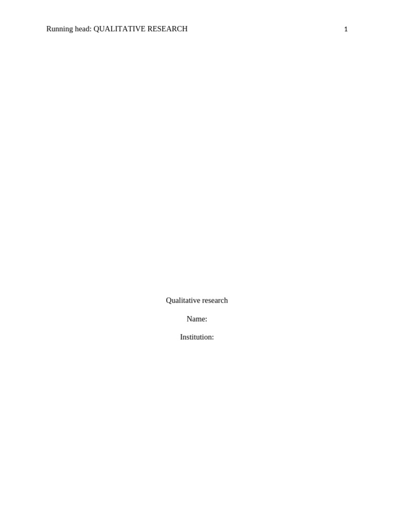 Qualitative Research | PDF