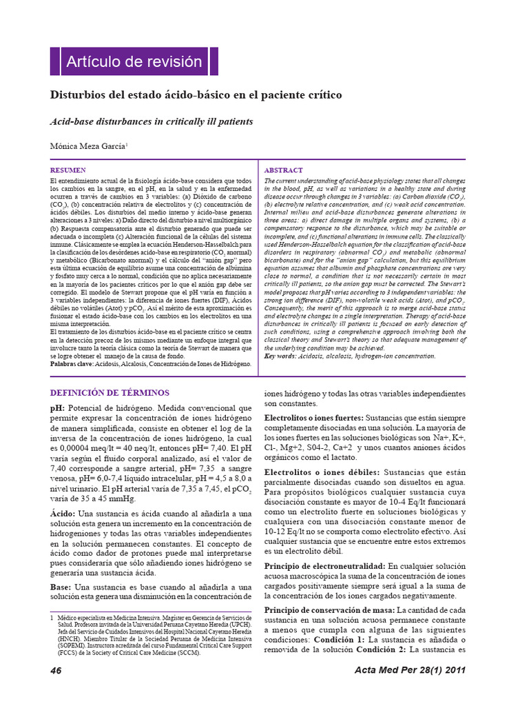 Alteraciones Acido Base | PDF