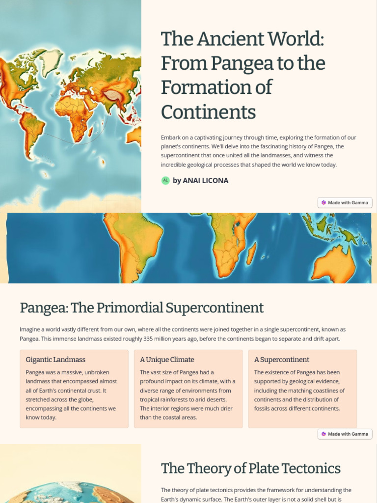 The Ancient World From Pangea To The Formation of Continents | PDF