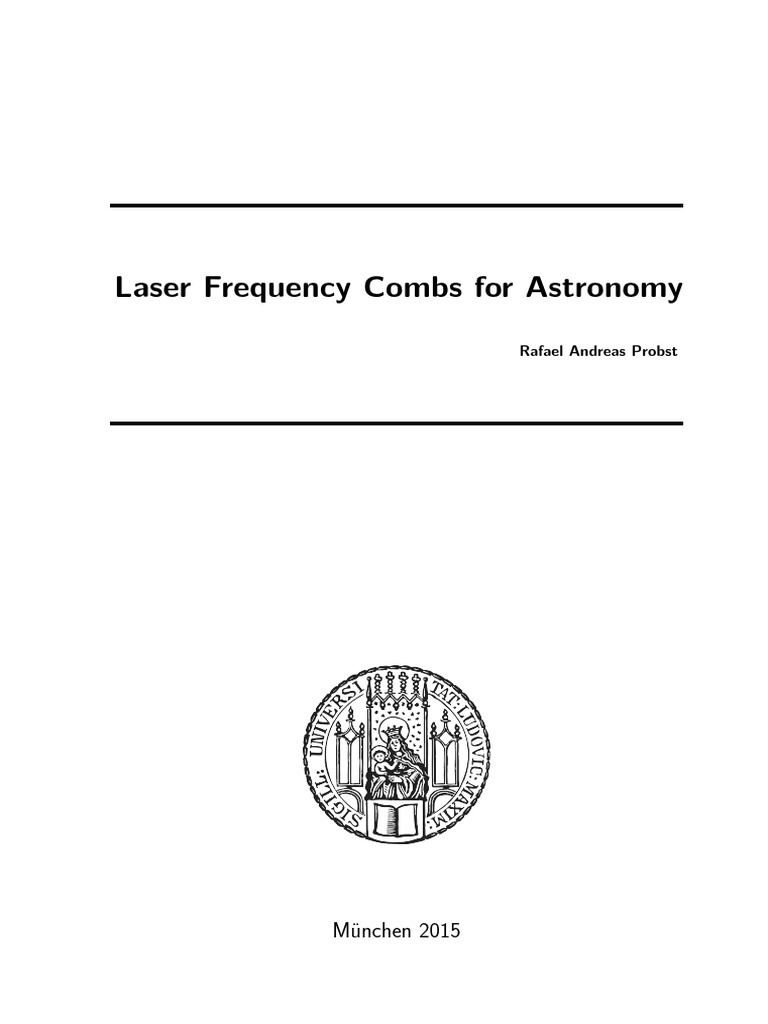 Laser Frequency Combs in Astronomy | PDF | Spectral Density ...