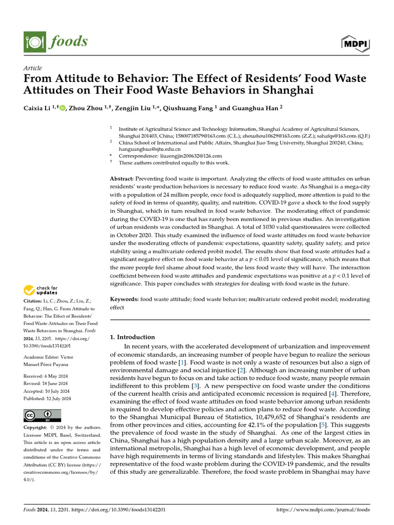 From Attitude To Behavior The Effect of Residents | PDF